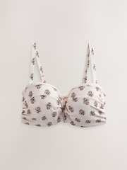 Cream Woodblock F-K Twist Bandeau Wired Bikini Top - Image 7 of 10