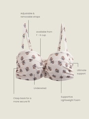 Cream Woodblock F-K Twist Bandeau Wired Bikini Top - Image 8 of 10