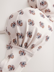 Cream Woodblock F-K Twist Bandeau Wired Bikini Top - Image 9 of 10