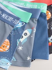 Blue Space Print Boxers Trunks 5 Pack (1.5-16yrs) - Image 9 of 9