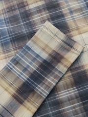 Brown Check High Neck Long Sleeve Mesh Top - Image 5 of 6
