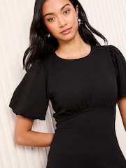 Friends Like These Black Petite Scuba Midi Dress With Diamante Necklace Trim - Image 5 of 5