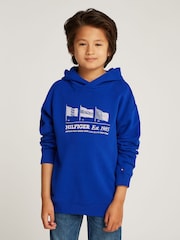 Tommy Hilfiger Blue Archive Fit Flag 100% Cotton Hoodie - Image 1 of 5