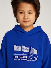Tommy Hilfiger Blue Archive Fit Flag 100% Cotton Hoodie - Image 3 of 5
