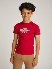 Tommy Hilfiger Red Regular Fit 1985 100% Cotton T-Shirt - Image 1 of 5