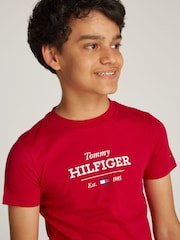 Tommy Hilfiger Red Regular Fit 1985 100% Cotton T-Shirt - Image 3 of 5
