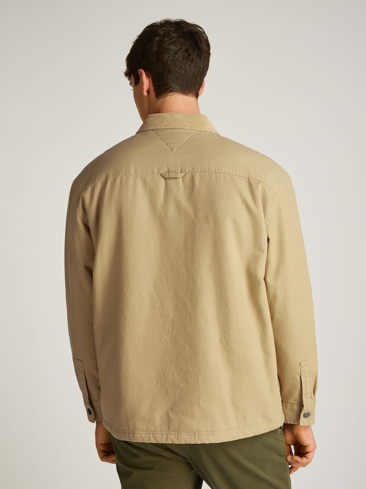 Tommy Jeans Brown Relaxed Canvas 100% Cotton Corduroy Overshirt - Image 2 of 7