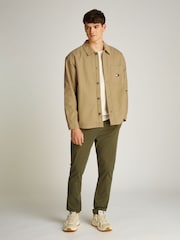 Tommy Jeans Brown Relaxed Canvas 100% Cotton Corduroy Overshirt - Image 3 of 7