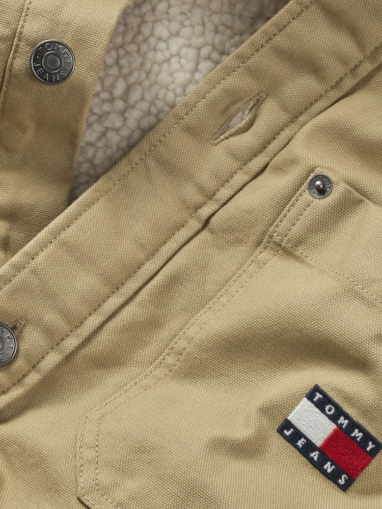 Tommy Jeans Brown Relaxed Canvas 100% Cotton Corduroy Overshirt - Image 7 of 7