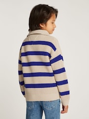 Tommy Hilfiger Blue Stripe Mock Neck Jumper - Image 2 of 5