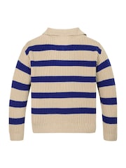 Tommy Hilfiger Blue Stripe Mock Neck Jumper - Image 5 of 5