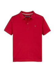 Tommy Hilfiger Red Regular Fit Short Sleeves 100% Cotton Polo Shirt - Image 4 of 5