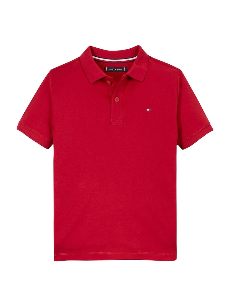 Tommy Hilfiger Red Regular Fit Short Sleeves 100% Cotton Polo Shirt - Image 4 of 5