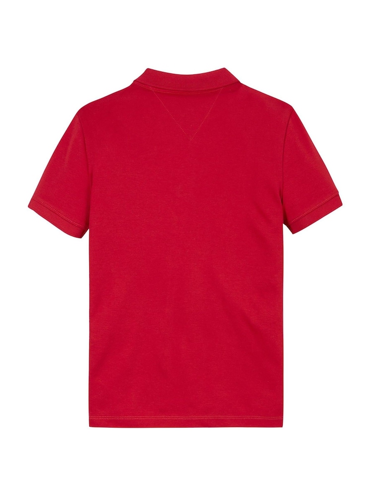 Tommy Hilfiger Red Regular Fit Short Sleeves 100% Cotton Polo Shirt - Image 5 of 5