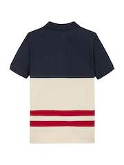 Tommy Hilfiger Red Regular Fit Colourblock Short Sleeves 100% Cotton Polo Shirt - Image 6 of 6