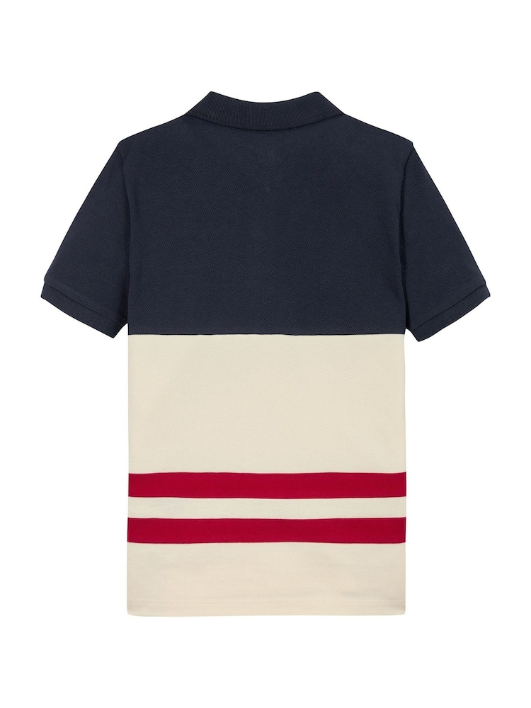 Tommy Hilfiger Red Regular Fit Colourblock Short Sleeves 100% Cotton Polo Shirt - Image 6 of 6