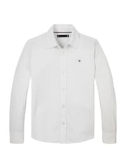 Tommy Hilfiger White Regular Fit Micro Waffle Shirt - Image 5 of 6