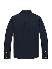 Tommy Hilfiger Blue Regular Fit Micro Waffle Shirt - Image 6 of 6