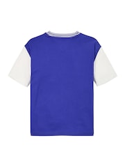 Tommy Hilfiger Blue Archive Fit 100% Cotton. T-Shirt With Monotype Flock Graphic - Image 6 of 6