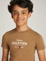 Tommy Hilfiger Brown Regular Fit 1985 100% Cotton T-Shirt - Image 3 of 5