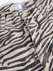 Zebra Print 100% Cotton Wide Leg Jeans - Image 7 of 8