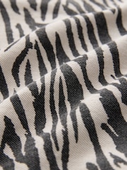 Zebra Print 100% Cotton Wide Leg Jeans - Image 8 of 8