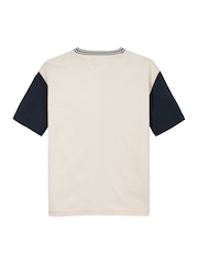 Tommy Hilfiger Blue Archive Fit 100% Cotton T-Shirt With Monotype Flock Graphic - Image 6 of 6