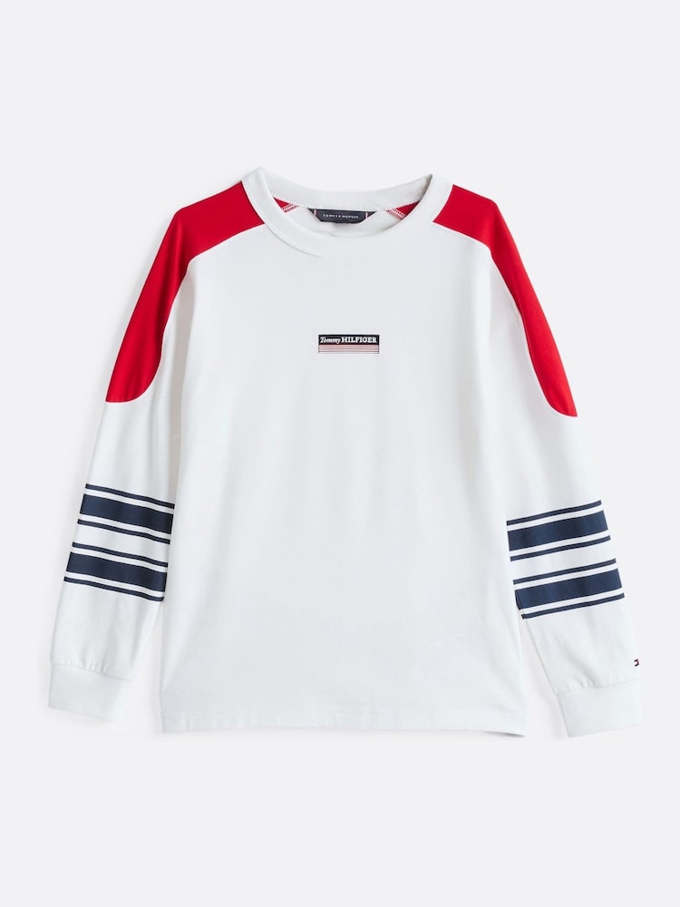 Koszulka Tommy Hilfiger Archive Fit z długim rękawem, wzorem w paski i monotypem, w 100% z bawełny - Image 8 of 9