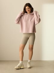 Rosa rubor - Polar de borreguito tipo peluche suave con cremallera de un cuarto y capucha - Imagen 2 de 7