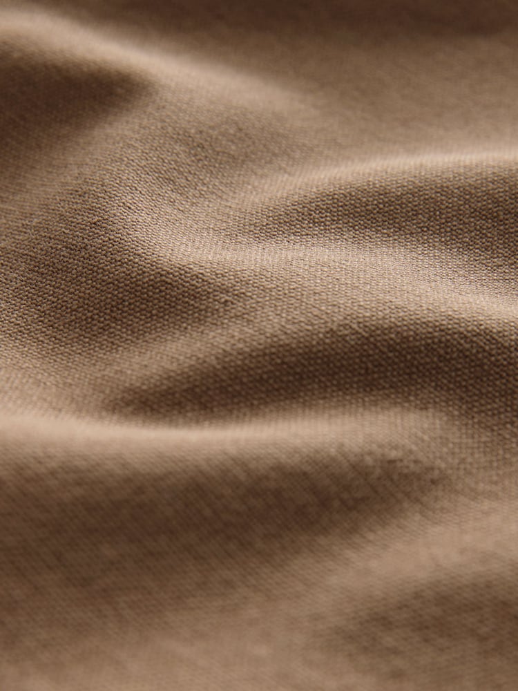 Tan Brown Canvas Chore 100% Cotton Jacket With Corduroy Collar - Image 10 of 10