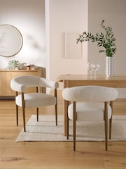 Set of 2 Light Natural Aire Dark Wood Leg Dining Chairs - Image 1 of 9