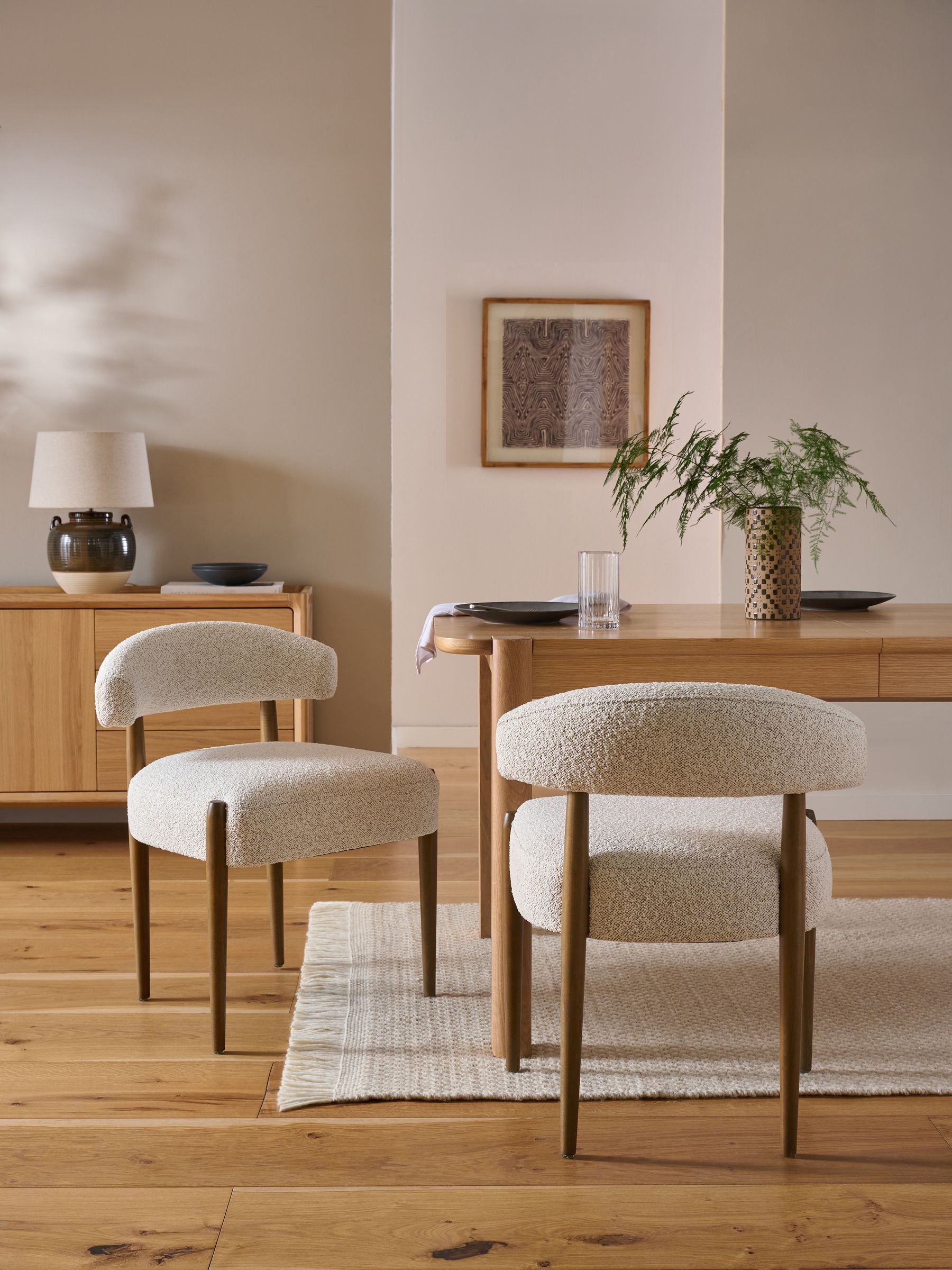 Buy Set of 2 Light Natural Dark Wood Leg Non Arm Aire Dining