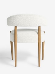 Set of 2 Casual Boucle Light Natural Aire Dark Wood Leg Dining Chairs - Image 5 of 7