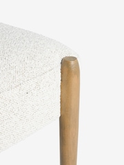 Set of 2 Casual Boucle Light Natural Aire Dark Wood Leg Dining Chairs - Image 6 of 7