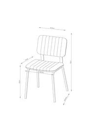 Set of 2 Distressed Faux Leather Navy Aiden Black Leg Dining Chairs - Image 4 of 7