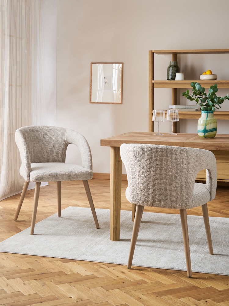 Set of 2 Natural Orton Light Wood Leg Dining Chairs - Image 1 of 8