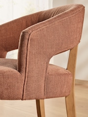 Set of 2 Rust Red Remi Oak Effect Leg Dining Chairs - Image 2 of 9
