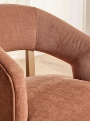 Set of 2 Rust Red Remi Oak Effect Leg Dining Chairs - Image 3 of 9