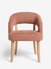 Set of 2 Rust Red Remi Oak Effect Leg Dining Chairs - Image 4 of 9
