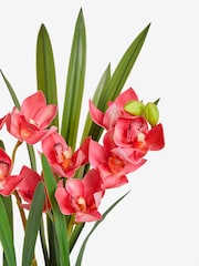 Pink Artificial Orchid In Gold Ceramic Pot - Image 4 of 4