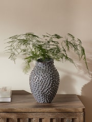 Blue Ceramic Textured Bobble Vase - Image 1 of 4