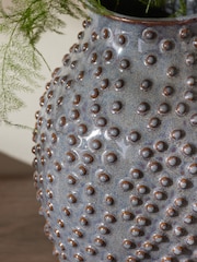 Blue Ceramic Textured Bobble Vase - Image 2 of 4