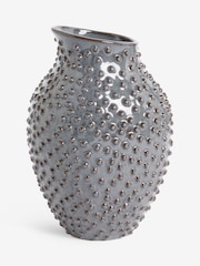 Blue Ceramic Textured Bobble Vase - Image 3 of 4