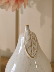White Speckled Pear Ceramic Fruit Ornament - Image 4 of 4