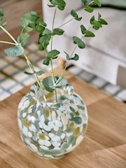 Green/Blue Confetti Glass Vase - Image 1 of 4