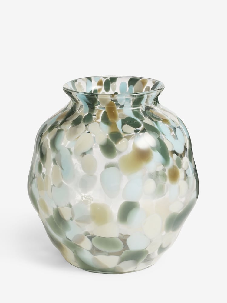 Green/Blue Confetti Glass Vase - Image 3 of 3