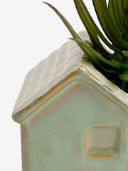 Green Artificial Succulent in Mini Ceramic House - Image 2 of 4