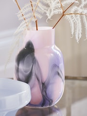 Pink/Purple Swirl Glass Vase - Image 2 of 3