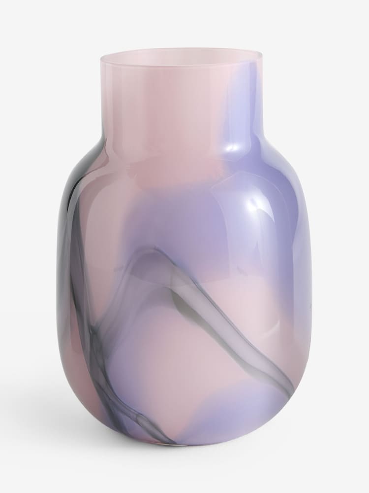 Pink/Purple Swirl Glass Vase - Image 3 of 3