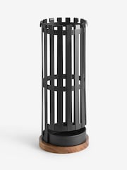 Black/Brown Bronx Metal and Wood Umbrella Stand - Image 1 of 2